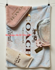 Coach New York Floral Fragrance Flannel Throw Blanket for Couch & Wall Decor C096